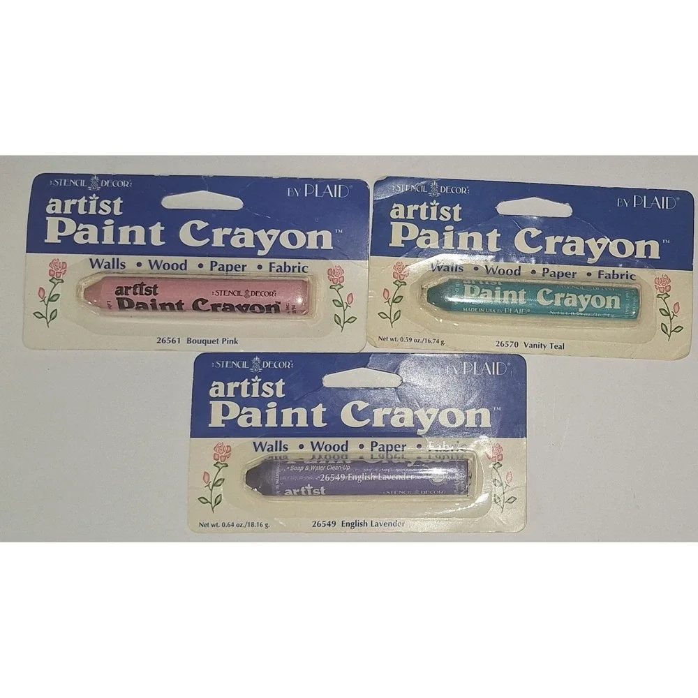 Lot 3 PAINT CRAYONs Stencil‎ Decor Fade Resistant Oil Base Paint Sticks ARTIST